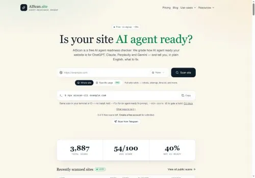 original screenshot of AIScan.site