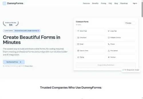 original screenshot of DummyForms