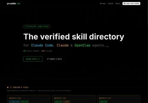 original screenshot of ProSkills